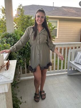 Cotton On cargo dress with fringe